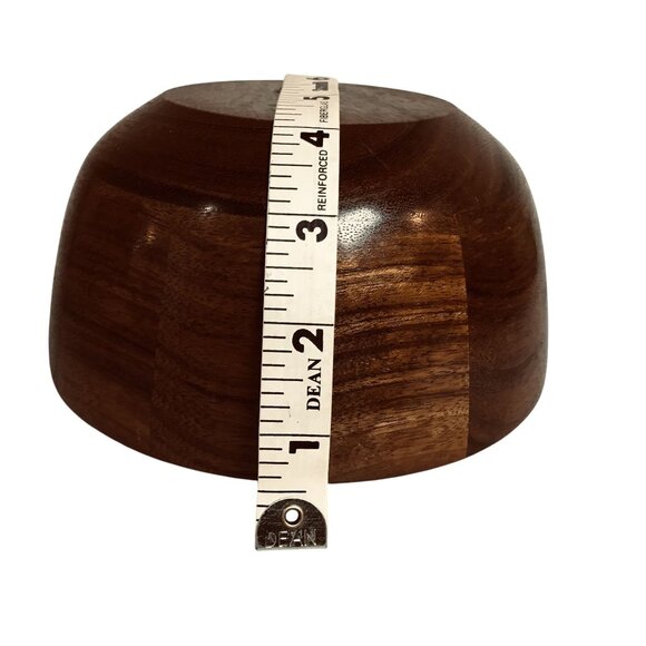 Handcrafted Wood Turned Trinket Bowl 4" X 6" - Picture 4 of 8